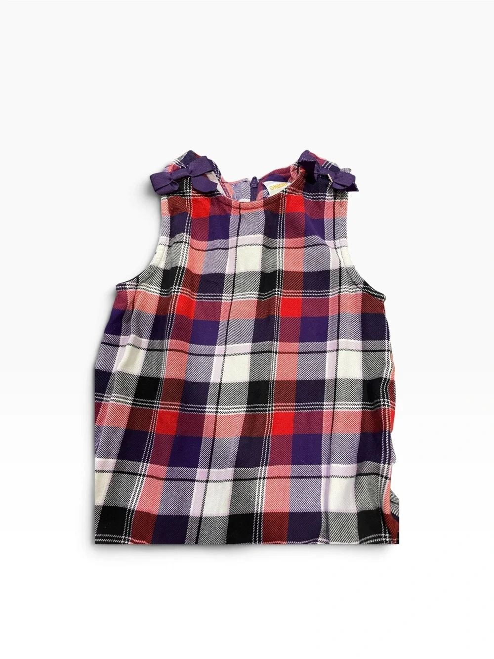 Gymboree Purple and Red Plaid Ruffle Hem Dress Size 4